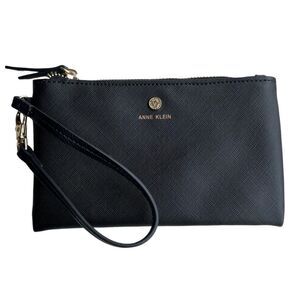 Anne Klein Wristlet Clutch For Women Black Gold hardware NWOT
